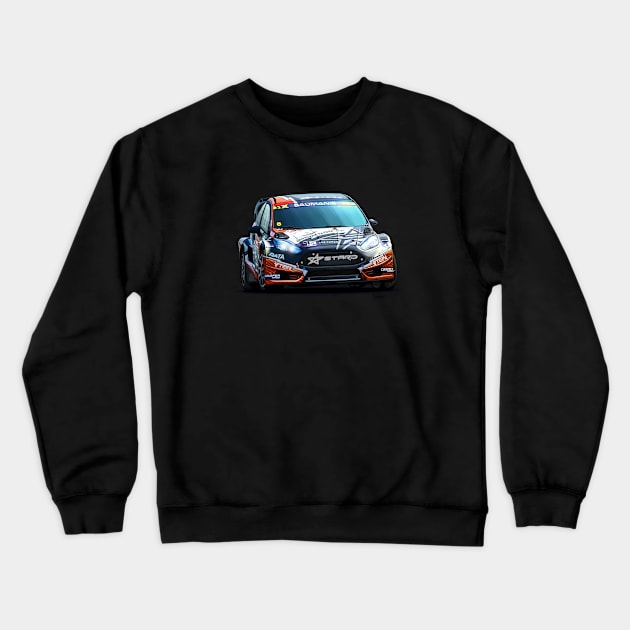 Ford Fiesta WRX Rallycross - Janis Baumanis Crewneck Sweatshirt by Mario Ramos Rally Art